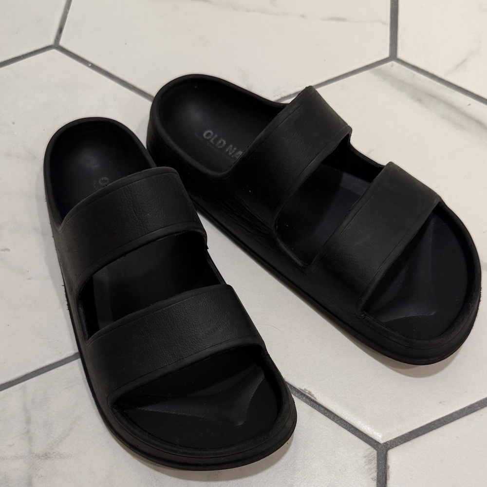 Old Navy Girls Double Strap Black Sandals